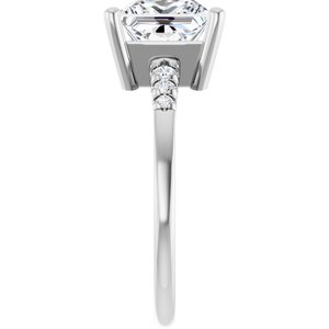 14K X1 White Gold 7.5x7.5 mm Square Ring Mounting – image 7