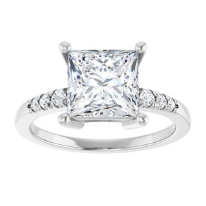 Sterling Silver 7.5x7.5 mm Square Ring Mounting – image 5