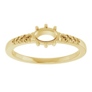 10K Yellow Gold 6x4 mm Oval Ring Mounting – image 6