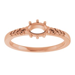 14K Rose Gold 6x4 mm Oval Ring Mounting – image 6