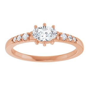 10K Rose Gold 6x4 mm Oval Ring Mounting – image 5