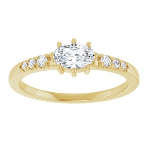10K Yellow Gold 6x4 mm Oval Ring Mounting – image 5