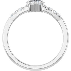 10K White Gold 6x4 mm Oval Ring Mounting – image 3