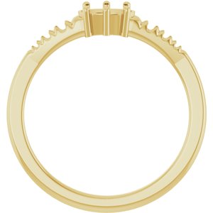 14K Yellow Gold 6x4 mm Oval Ring Mounting – image 4