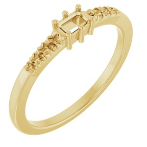 10K Yellow Gold 3.75x2.5 mm Emerald Ring Mounting – image 2