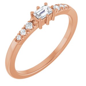 10K Rose Gold 3.75x2.5 mm Emerald Ring Mounting