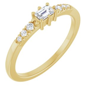 14K Yellow Gold 3.75x2.5 mm Emerald Ring Mounting