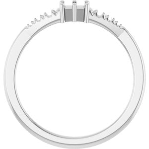 Platinum 3.75x2.5 mm Emerald Ring Mounting – image 4