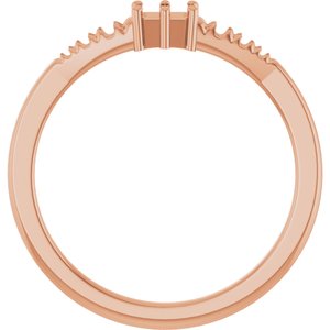 14K Rose Gold 3.75x2.5 mm Emerald Ring Mounting – image 4