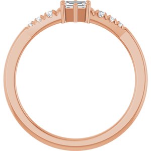 10K Rose Gold 3.75x2.5 mm Emerald Ring Mounting – image 3