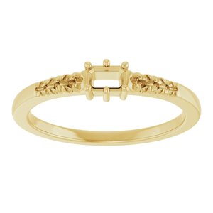 10K Yellow Gold 3.75x2.5 mm Emerald Ring Mounting – image 6