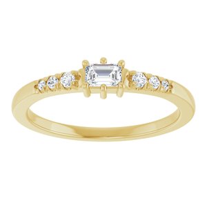 10K Yellow Gold 3.75x2.5 mm Emerald Ring Mounting – image 5