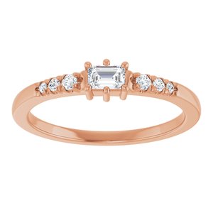 10K Rose Gold 3.75x2.5 mm Emerald Ring Mounting – image 5