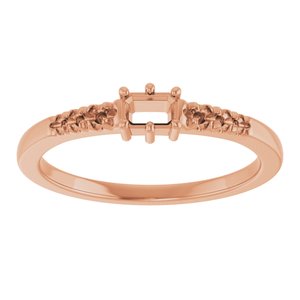 14K Rose Gold 3.75x2.5 mm Emerald Ring Mounting – image 6