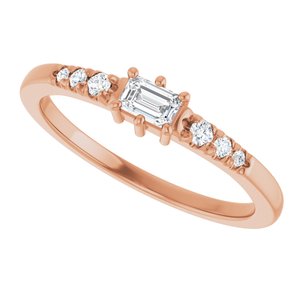 14K Rose Gold 3.75x2.5 mm Emerald Ring Mounting – image 8