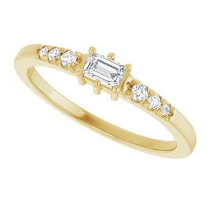 14K Yellow Gold 3.75x2.5 mm Emerald Ring Mounting – image 8