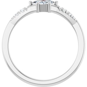 10K White Gold 6x3 mm Marquise Ring Mounting – image 3