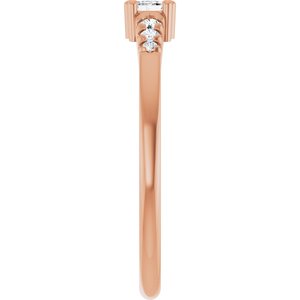14K Rose Gold 3.75x2.5 mm Emerald Ring Mounting – image 7