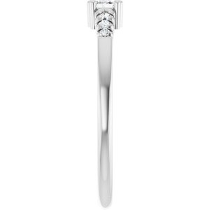 Continuum Sterling Silver 3.75x2.5 mm Emerald Ring Mounting – image 7
