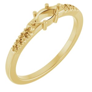 10K Yellow Gold 6x3 mm Marquise Ring Mounting – image 2
