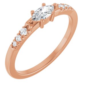 10K Rose Gold 6x3 mm Marquise Ring Mounting
