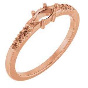 10K Rose Gold 6x3 mm Marquise Ring Mounting – image 2