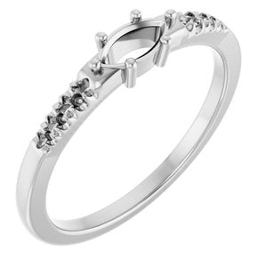 Continuum Sterling Silver 6x3 mm Marquise Ring Mounting – image 2
