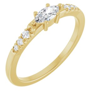14K Yellow Gold 6x3 mm Marquise Ring Mounting