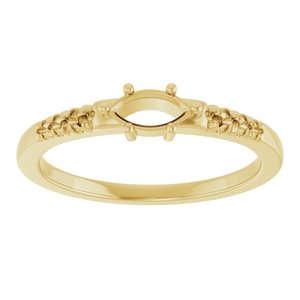 10K Yellow Gold 6x3 mm Marquise Ring Mounting – image 6
