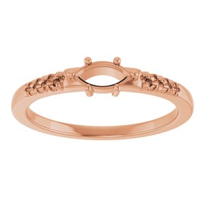 18K Rose Gold 6x3 mm Marquise Ring Mounting – image 6