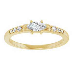 14K Yellow Gold 6x3 mm Marquise Ring Mounting – image 5