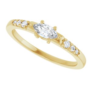 10K Yellow Gold 6x3 mm Marquise Ring Mounting – image 8