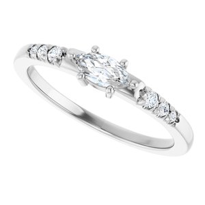 Continuum Sterling Silver 6x3 mm Marquise Ring Mounting – image 8
