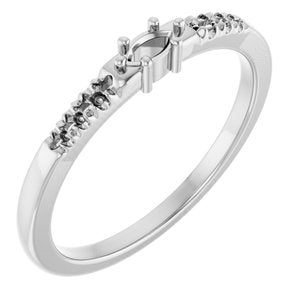 10K White Gold 4x2 mm Marquise Ring Mounting – image 2