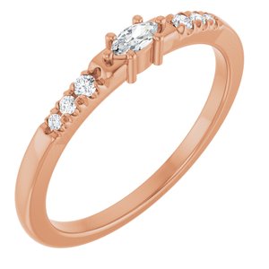 18K Rose Gold 4x2 mm Marquise Ring Mounting