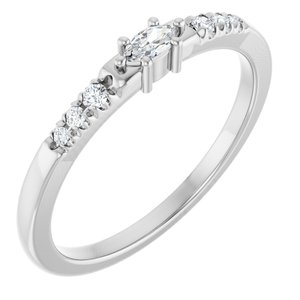 14K White Gold 4x2 mm Marquise Ring Mounting