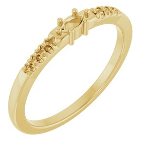 18K Yellow Gold 4x2 mm Marquise Ring Mounting – image 2