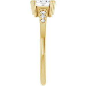 10K Yellow Gold 7x5 mm Emerald Ring Mounting – image 7