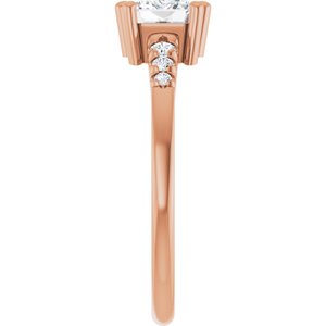 14K Rose Gold 7x5 mm Emerald Ring Mounting – image 7