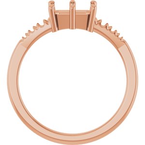 10K Rose Gold 7x5 mm Emerald Ring Mounting – image 4
