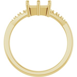 14K Yellow Gold 7x5 mm Emerald Ring Mounting – image 4