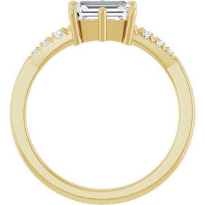 14K Yellow Gold 7x5 mm Emerald Ring Mounting – image 3