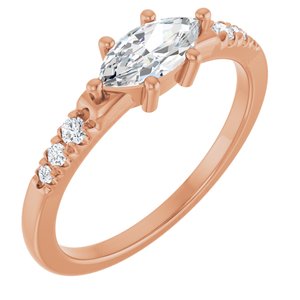 10K Rose Gold 8x4 mm Marquise Ring Mounting