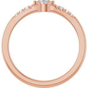 18K Rose Gold 4x2 mm Marquise Ring Mounting – image 3