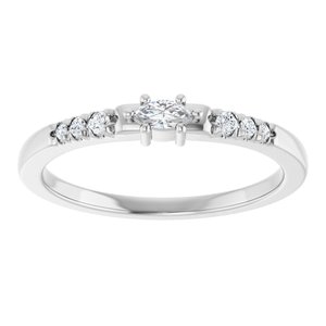18K White Gold 4x2 mm Marquise Ring Mounting – image 5