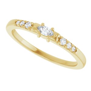 10K Yellow Gold 4x2 mm Marquise Ring Mounting – image 8
