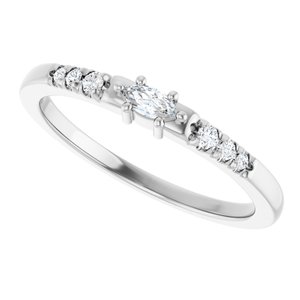 18K White Gold 4x2 mm Marquise Ring Mounting – image 8