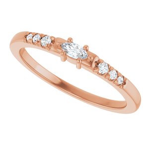 18K Rose Gold 4x2 mm Marquise Ring Mounting – image 8