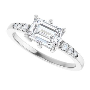 Sterling Silver 7x5 mm Emerald Ring Mounting – image 8