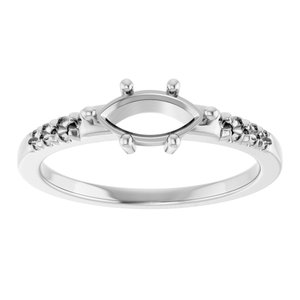 Continuum Sterling Silver 8x4 mm Marquise Ring Mounting – image 6